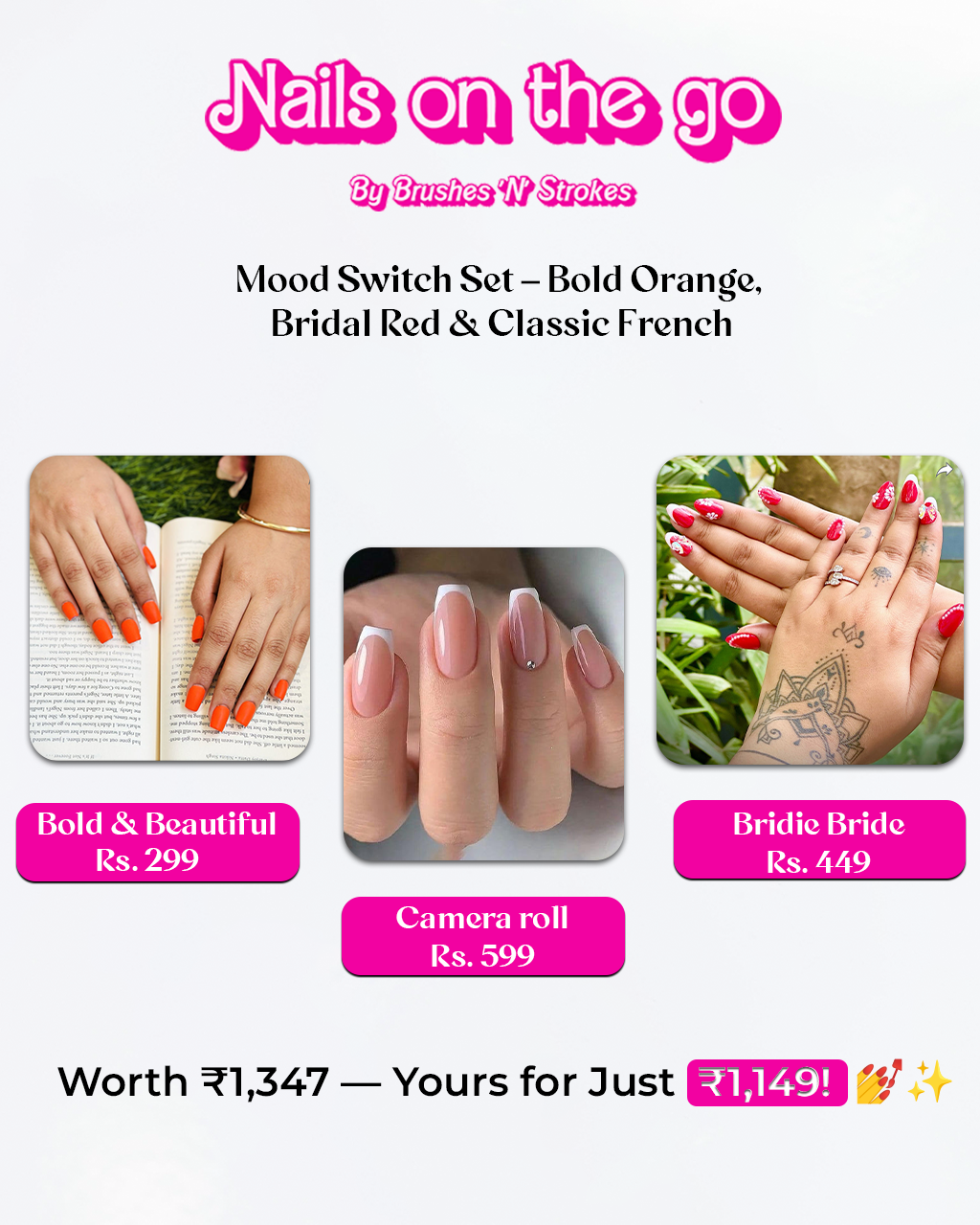 Mood Switch Set – Bold Orange, Bridal Red & Classic French